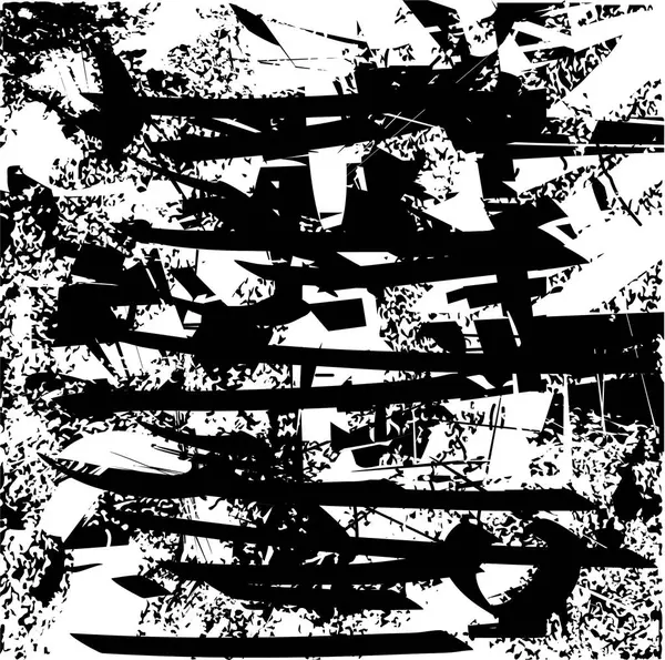 Siyah beyaz desenli, noktalı, lekeli, çizik ve çizikli sıkıntılı bir arkaplan. Soyut vektör illüstrasyonu.