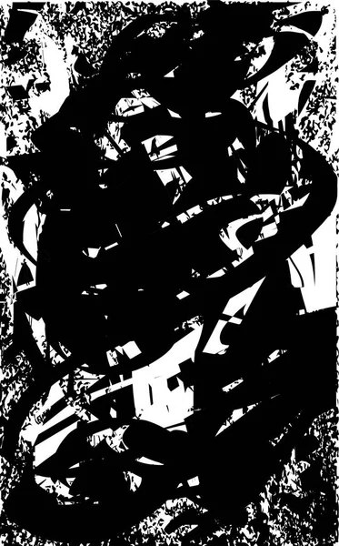 Siyah beyaz desenli, noktalı, lekeli, çizik ve çizikli sıkıntılı bir arkaplan. Soyut vektör illüstrasyonu.