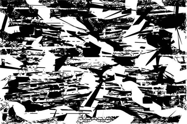 Siyah beyaz desenli, noktalı, lekeli, çizik ve çizikli sıkıntılı bir arkaplan. Soyut vektör illüstrasyonu.