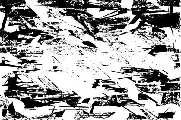 Siyah beyaz desenli, noktalı, lekeli, çizik ve çizikli sıkıntılı bir arkaplan. Soyut vektör illüstrasyonu.