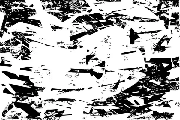 Siyah beyaz desenli, noktalı, lekeli, çizik ve çizikli sıkıntılı bir arkaplan. Soyut vektör illüstrasyonu.