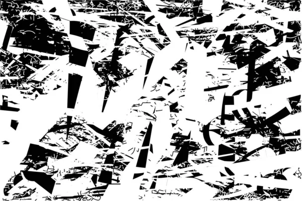 Siyah beyaz desenli, noktalı, lekeli, çizik ve çizikli sıkıntılı bir arkaplan. Soyut vektör illüstrasyonu.