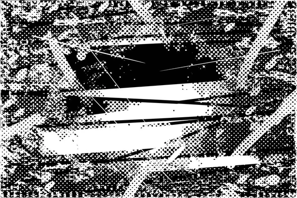 Siyah beyaz desenli, noktalı, lekeli, çizik ve çizikli sıkıntılı bir arkaplan. Soyut vektör illüstrasyonu.