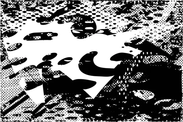 Çizik ve çiziklerle dolu siyah beyaz bir arka plan. Soyut vektör illüstrasyonu.