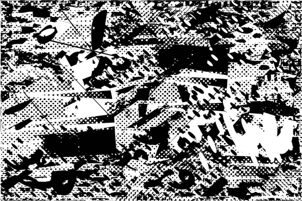 Çizik ve çiziklerle dolu siyah beyaz bir arka plan. Soyut vektör illüstrasyonu.