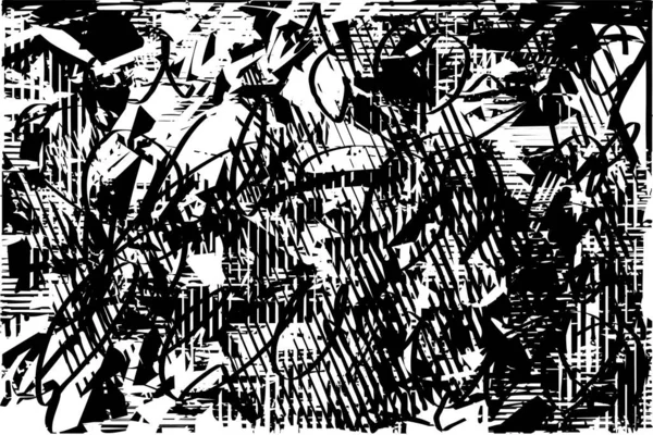 Çizik ve çiziklerle dolu siyah beyaz bir arka plan. Soyut vektör illüstrasyonu.