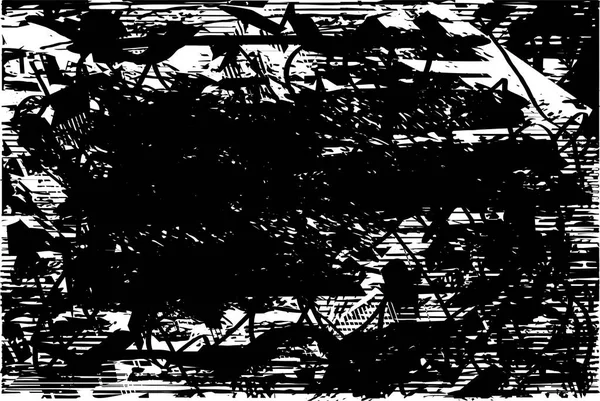 Çizik ve çiziklerle dolu siyah beyaz bir arka plan. Soyut vektör illüstrasyonu.