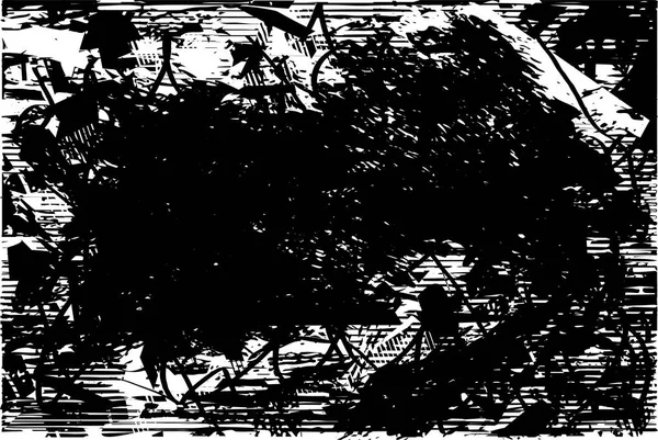 Çizik ve çiziklerle dolu siyah beyaz bir arka plan. Soyut vektör illüstrasyonu.