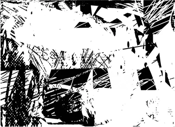 Çizik ve çiziklerle dolu siyah beyaz bir arka plan. Soyut vektör illüstrasyonu.