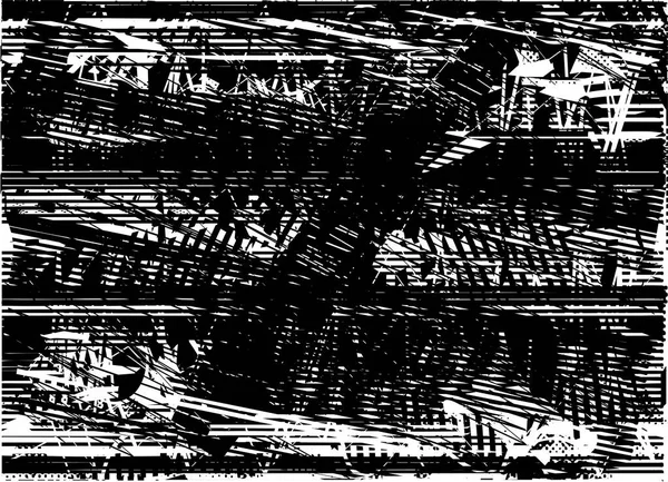 Çizik ve çiziklerle dolu siyah beyaz bir arka plan. Soyut vektör illüstrasyonu.