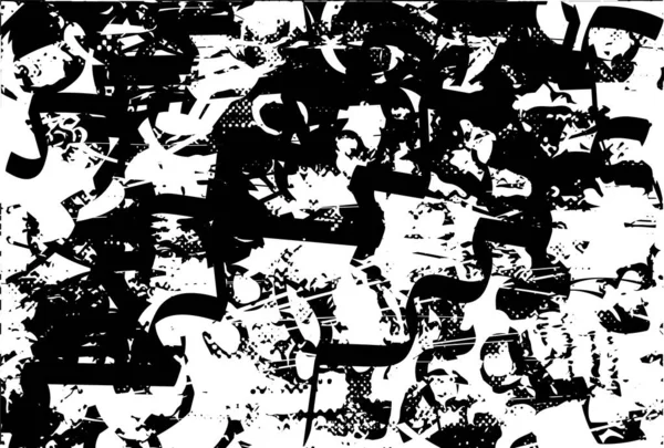 Çizik ve çiziklerle dolu siyah beyaz bir arka plan. Soyut vektör illüstrasyonu.