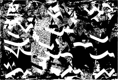 Çizik ve çiziklerle dolu siyah beyaz bir arka plan. Soyut vektör illüstrasyonu.