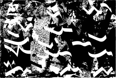 Çizik ve çiziklerle dolu siyah beyaz bir arka plan. Soyut vektör illüstrasyonu.