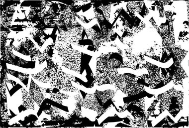 Çizik ve çiziklerle dolu siyah beyaz bir arka plan. Soyut vektör illüstrasyonu.