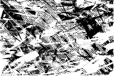 Çizik ve çiziklerle dolu siyah beyaz bir arka plan. Soyut vektör illüstrasyonu.