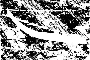 Çizik ve çiziklerle dolu siyah beyaz bir arka plan. Soyut vektör illüstrasyonu.