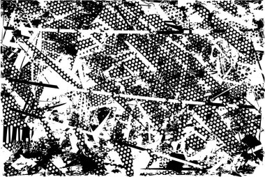 Çizik ve çiziklerle dolu siyah beyaz bir arka plan. Soyut vektör illüstrasyonu.