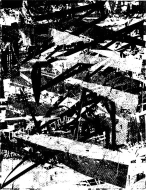 Çizik ve çiziklerle dolu siyah beyaz bir arka plan. Soyut vektör illüstrasyonu.