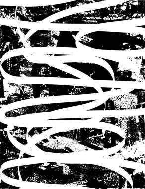 Çizik ve çiziklerle dolu siyah beyaz bir arka plan. Soyut vektör illüstrasyonu.