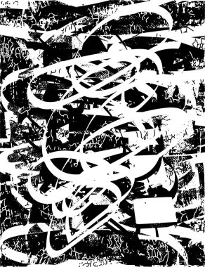 Çizik ve çiziklerle dolu siyah beyaz bir arka plan. Soyut vektör illüstrasyonu.