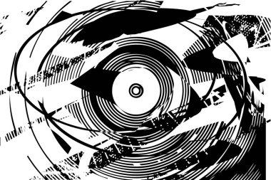 Siyah beyaz desenli, noktalı, lekeli, çizik ve çizikli sıkıntılı bir arkaplan. Soyut vektör illüstrasyonu.