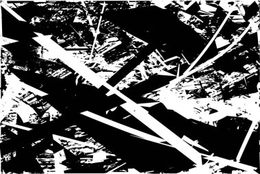 Siyah beyaz desenli, noktalı, lekeli, çizik ve çizikli sıkıntılı bir arkaplan. Soyut vektör illüstrasyonu.