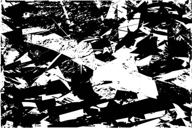 Siyah beyaz desenli, noktalı, lekeli, çizik ve çizikli sıkıntılı bir arkaplan. Soyut vektör illüstrasyonu.