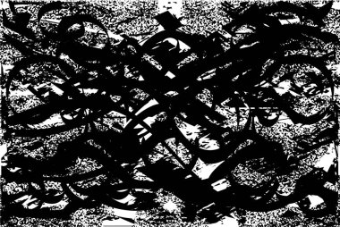 Siyah beyaz desenli, noktalı, lekeli, çizik ve çizikli sıkıntılı bir arkaplan. Soyut vektör illüstrasyonu.