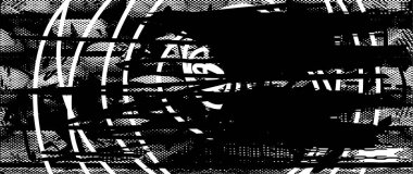 Siyah beyaz desenli, noktalı, lekeli, çizik ve çizikli sıkıntılı bir arkaplan. Soyut vektör illüstrasyonu.