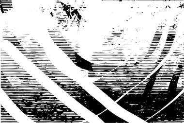 Siyah beyaz desenli, noktalı, lekeli, çizik ve çizikli sıkıntılı bir arkaplan. Soyut vektör illüstrasyonu.