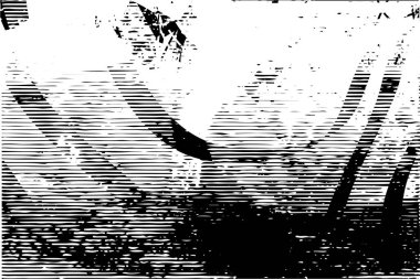 Siyah beyaz desenli, noktalı, lekeli, çizik ve çizikli sıkıntılı bir arkaplan. Soyut vektör illüstrasyonu.