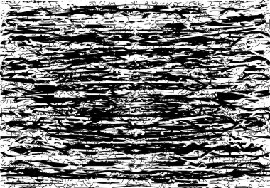 Siyah beyaz desenli, noktalı, lekeli, çizik ve çizikli sıkıntılı bir arkaplan. Soyut vektör illüstrasyonu.