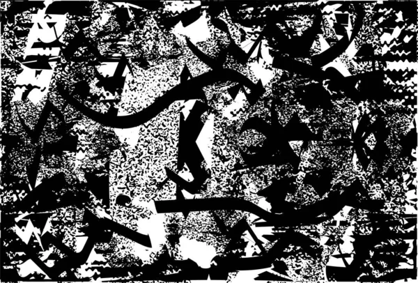 Çizik ve çiziklerle dolu siyah beyaz bir arka plan. Soyut vektör illüstrasyonu.