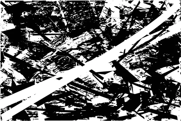 Siyah beyaz desenli, noktalı, lekeli, çizik ve çizikli sıkıntılı bir arkaplan. Soyut vektör illüstrasyonu.