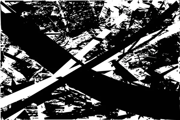 Siyah beyaz desenli, noktalı, lekeli, çizik ve çizikli sıkıntılı bir arkaplan. Soyut vektör illüstrasyonu.