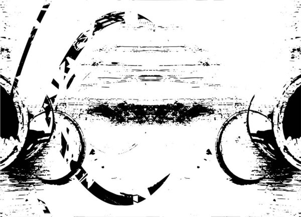 Distressed background in black and white texture with dots, spots, scratches and lines. Abstract vector illustration.