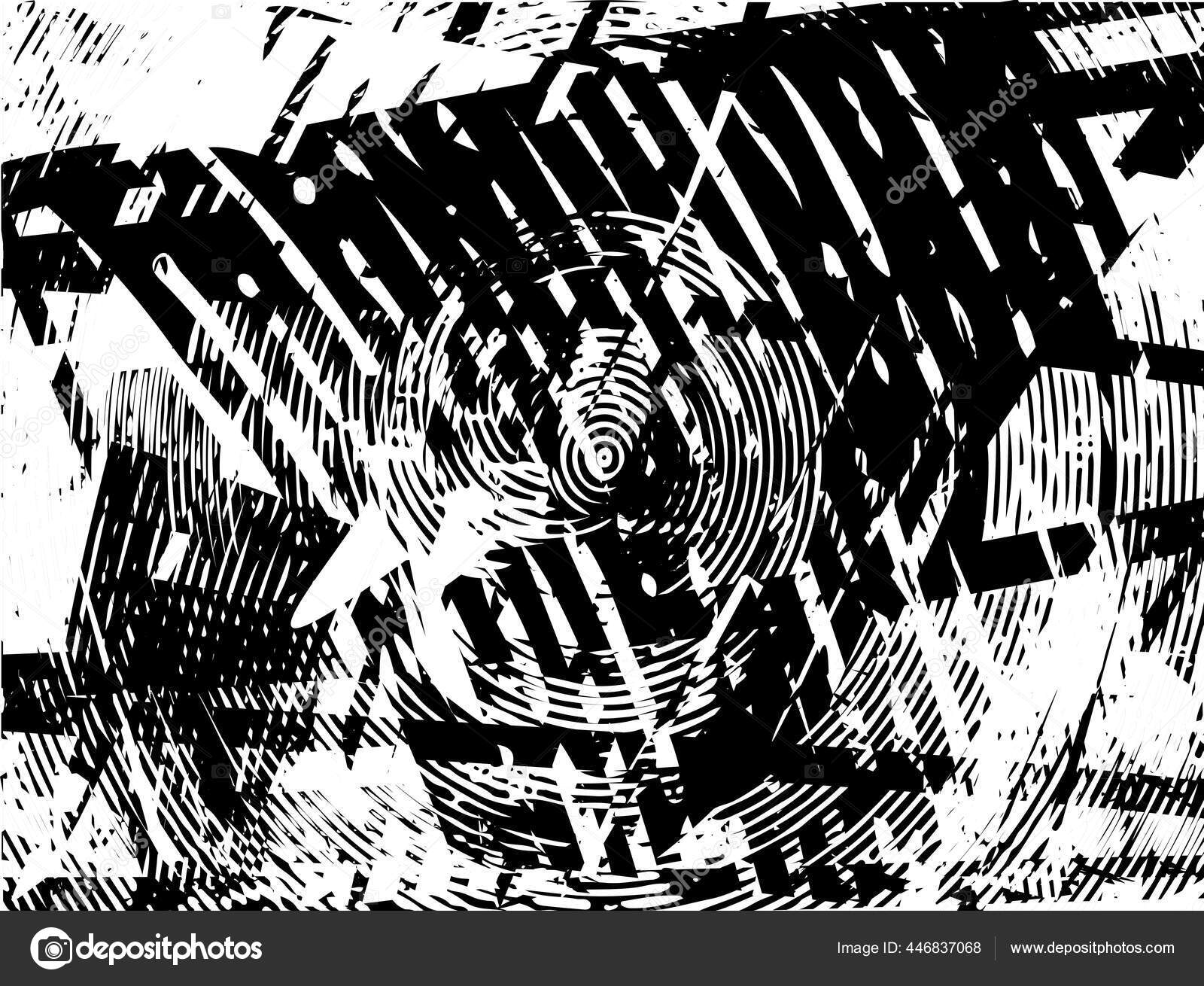 ドット スポット 傷や線で黒と白のテクスチャで落ち込んだ背景 抽象ベクトル図 ストックベクター C Sokolovskij