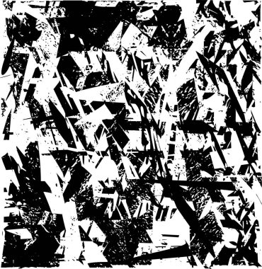 Siyah beyaz desenli, noktalı, lekeli, çizik ve çizikli sıkıntılı bir arkaplan. Soyut vektör illüstrasyonu.