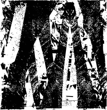 Siyah beyaz desenli, noktalı, lekeli, çizik ve çizikli sıkıntılı bir arkaplan. Soyut vektör illüstrasyonu.