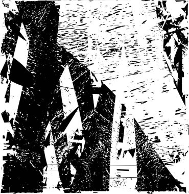 Siyah beyaz desenli, noktalı, lekeli, çizik ve çizikli sıkıntılı bir arkaplan. Soyut vektör illüstrasyonu.