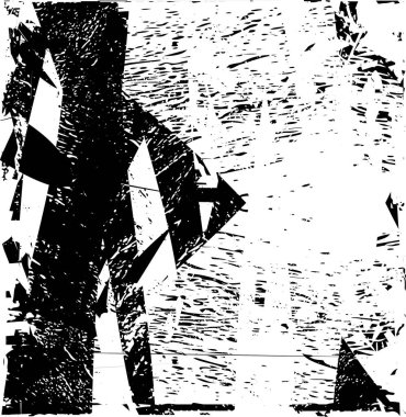 Siyah beyaz desenli, noktalı, lekeli, çizik ve çizikli sıkıntılı bir arkaplan. Soyut vektör illüstrasyonu.