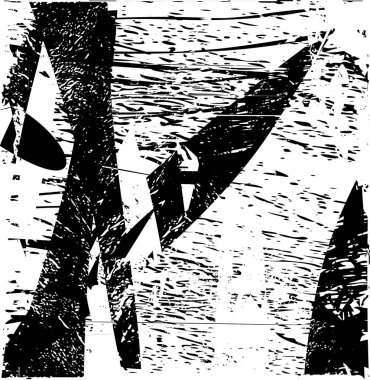 Siyah beyaz desenli, noktalı, lekeli, çizik ve çizikli sıkıntılı bir arkaplan. Soyut vektör illüstrasyonu.