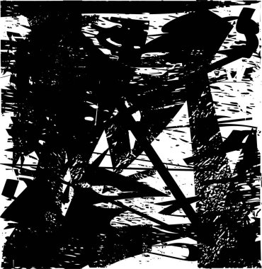 Siyah beyaz desenli, noktalı, lekeli, çizik ve çizikli sıkıntılı bir arkaplan. Soyut vektör illüstrasyonu.