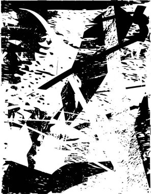 Siyah beyaz desenli, noktalı, lekeli, çizik ve çizikli sıkıntılı bir arkaplan. Soyut vektör illüstrasyonu.