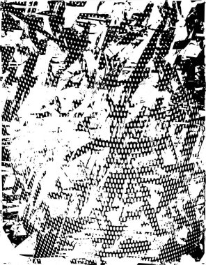 Siyah beyaz desenli, noktalı, lekeli, çizik ve çizikli sıkıntılı bir arkaplan. Soyut vektör illüstrasyonu.