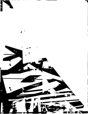 Siyah beyaz desenli, noktalı, lekeli, çizik ve çizikli sıkıntılı bir arkaplan. Soyut vektör illüstrasyonu.