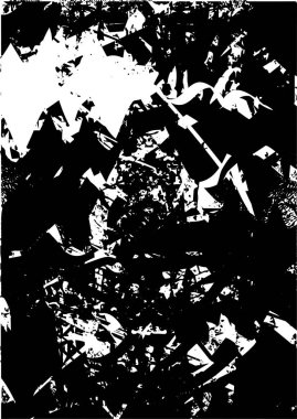 Siyah beyaz desenli, noktalı, lekeli, çizik ve çizikli sıkıntılı bir arkaplan. Soyut vektör illüstrasyonu.