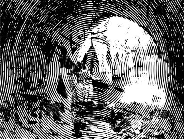 Siyah beyaz desenli, noktalı, lekeli, çizik ve çizikli sıkıntılı bir arkaplan. Soyut vektör illüstrasyonu.