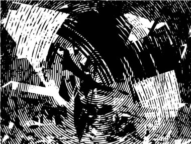 Siyah beyaz desenli, noktalı, lekeli, çizik ve çizikli sıkıntılı bir arkaplan. Soyut vektör illüstrasyonu.