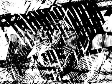 Siyah beyaz desenli, noktalı, lekeli, çizik ve çizikli sıkıntılı bir arkaplan. Soyut vektör illüstrasyonu.